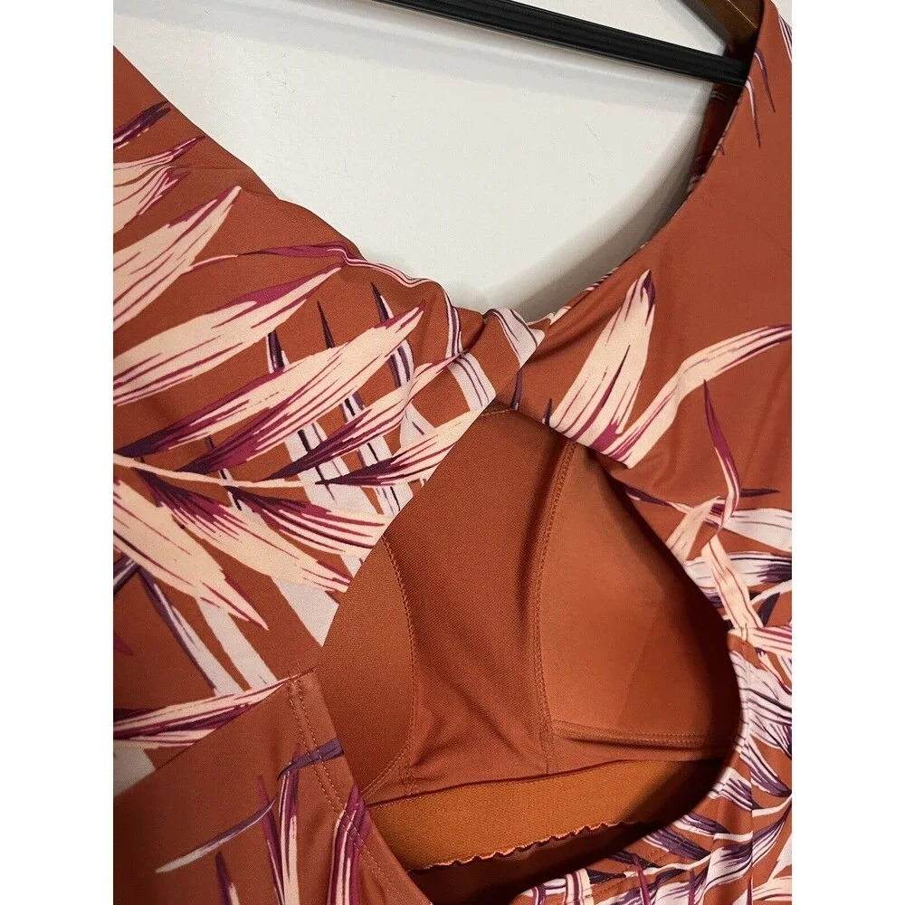 Palisades Beach Club Women's 20W One Piece Swimsuit Burnt Ochre Palm Desert NWT